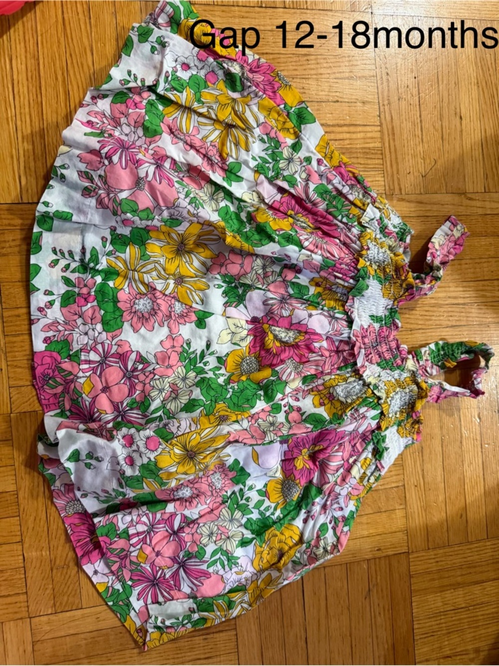 GAP Floral Sundress in Pink, Yellow, Green on White